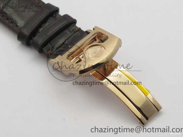 MIROTIME 0308 Compact Portugieser Perpetual Calendar IW503302 RG V9F 1:1 Best Edition White Dial on Brown Leather Strap A 7113